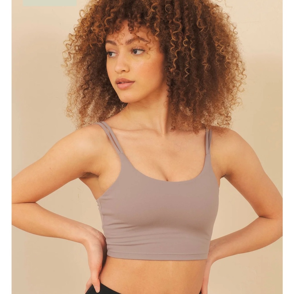 Grey Double Strap Sports Bra NEW size S $24
